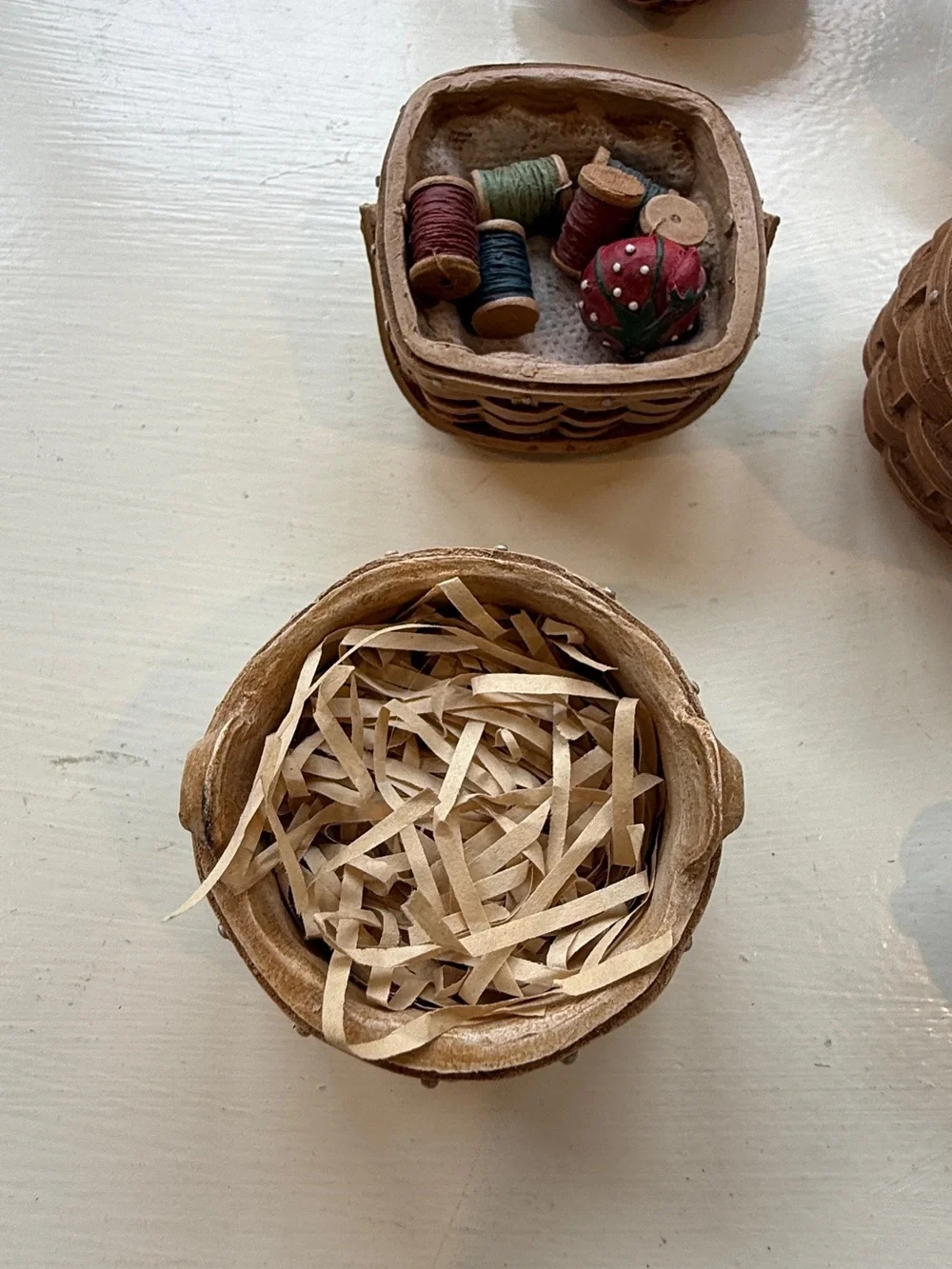 Decorative Miniature Wicker Basket Set - Natural Brown